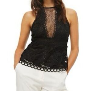 Topshop Lace Peplum Top